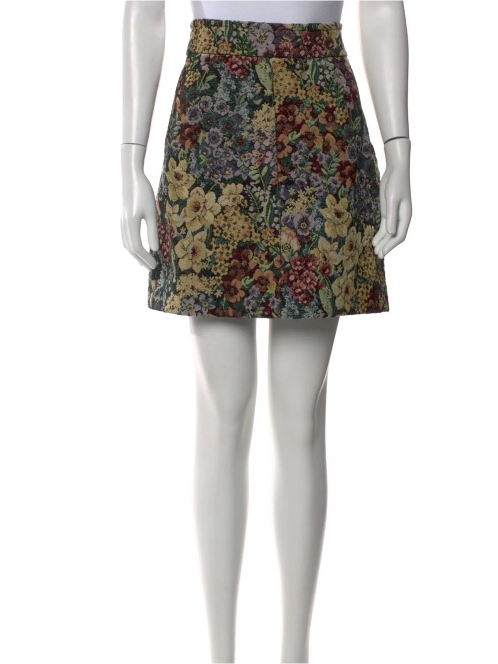Sandro Floral Tapestry H17 Dariane Mini Skirt - Yellow, Green, Purple, Brown sz3